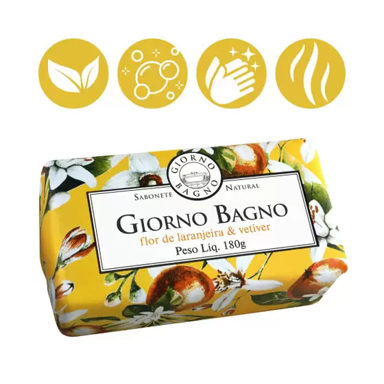 SABONETE GIORNO BAGNO 180g - FLOR DE LARANJEIRA & VETIVER - Imagem 2